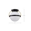 Nuvo Lakeshore 1-Light Large Flush Matte Black & Natural Brass White Opal Glass 60/7772